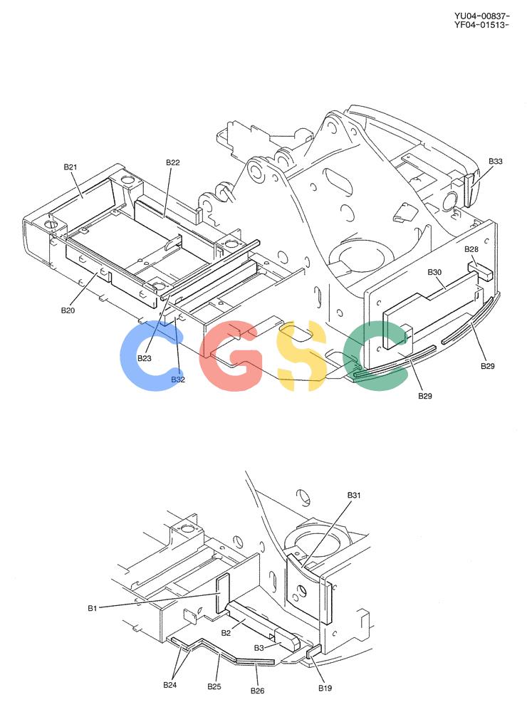 纽荷兰零件查询(E235SRLC) - CRAWLER EXCAVATOR BTW YU04-00837 - YU04-01417 (01-001[02]) - FRAME ASSY, UPP New Holland Constructuion
