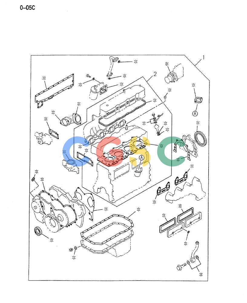 神钢零件查询(ED150-1E) - BLADE RUNNER EXCAVATOR/DOZER ASN YL05-00555 (11/03-12/04) (10-001) - ENGINE GASKET KIT Kobelco