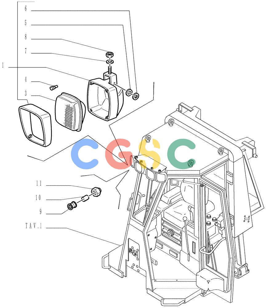 纽荷兰零件查询(DC150LT) - CRAWLER DOZER (6/00-) (5.652[15]) - ROPS CAB - FLOODLIGHT New Holland Constructuion