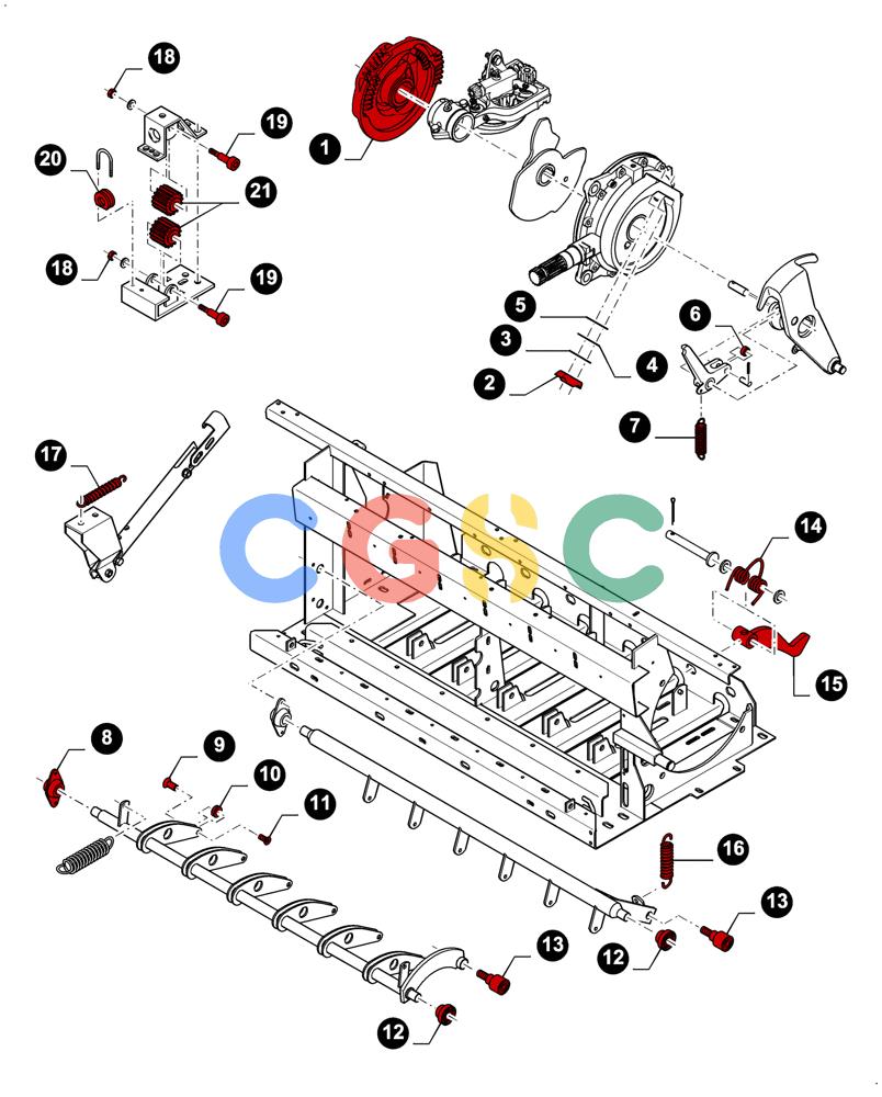 凯斯零件查询(LBX432S) - BIG RECTANGULAR BALER (3/03-12/08) (00.00LB008[01]) - MAINTENANCE PARTS, KNOTTERS - GEARBOX, TWINE TENSIONER, TRIP MECHANISM & TUCKER ARM Case Agriculture