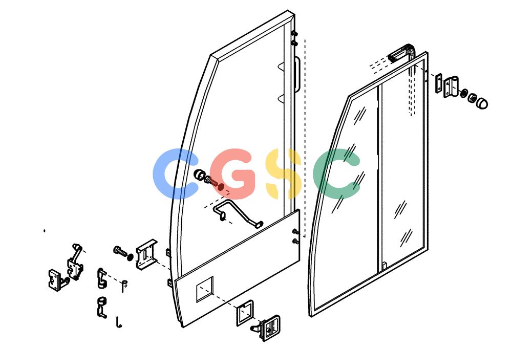纽荷兰零件查询(EC450) - CRAWLER EXCAVATOR (SN: 750001-UP) (11/99-) (34.220[001]) - CAB DOOR (S/N 750001-750001) New Holland Constructuion