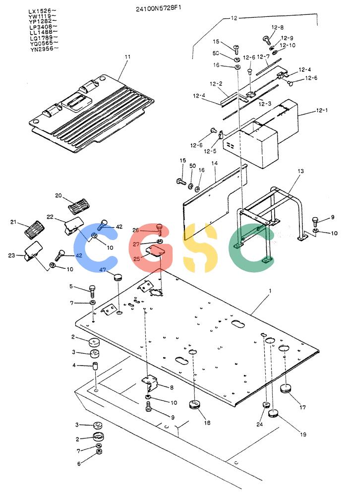 神钢零件查询(K907LC) - MARK II EXCAVATOR ASN YQ0565 (GLOBAL) (1/87-12/03) (02-005) - PLATE ASSY, FLOOR Kobelco