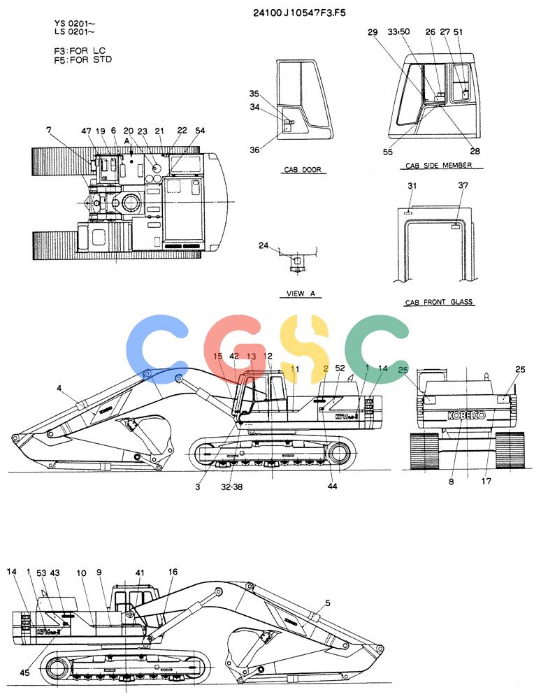 神钢零件查询(K916LC) - MARK II EXCAVTOR ASN YS0201 (1/89-12/03) (09-004) - LABEL-NAME PLATE (LC) (FOR NORTH EUROPE) Kobelco