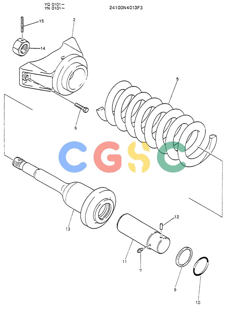 神钢零件查询(K907LC) - MARK II EXCAVATOR BTW YQ0101 - YQ0564 (1/87-12/03) (06-004) - SPRING ASSY, TRACK Kobelco