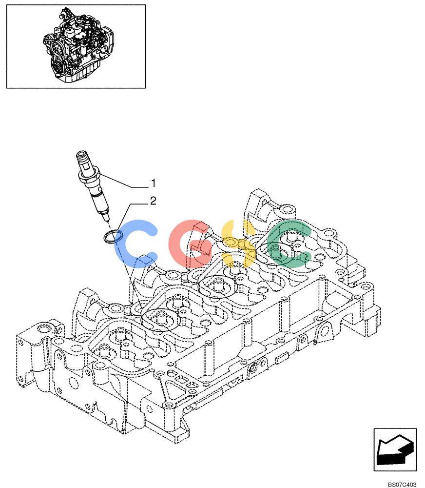 纽荷兰零件查询(E175B) - CRAWLER EXCAVATOR TIER 3 (NA) - N7DA16301 - (5/07-) (09-37[00]) - INJECTION EQUIPMENT - INJECTOR (101580510010) New Holland Constructuion