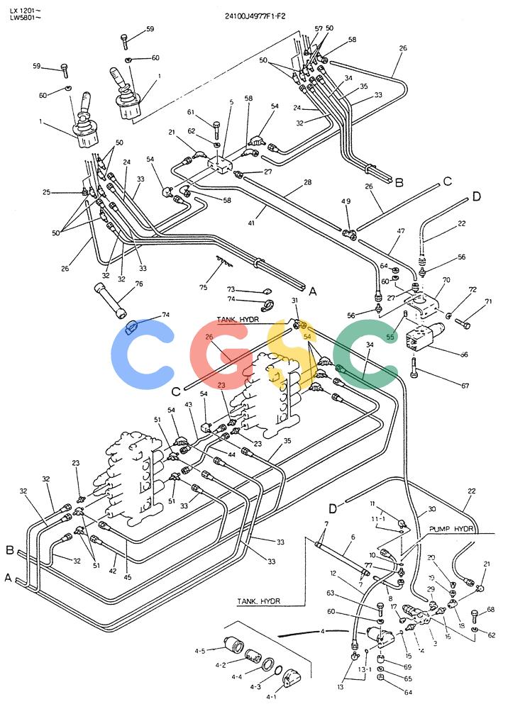 神钢零件查询(K904DL) - EXCAVATOR ASN LX1201 (1/84-12/03) (03-008) - REMOTE-CONTROL ASSY (FOR EXPORT) Kobelco