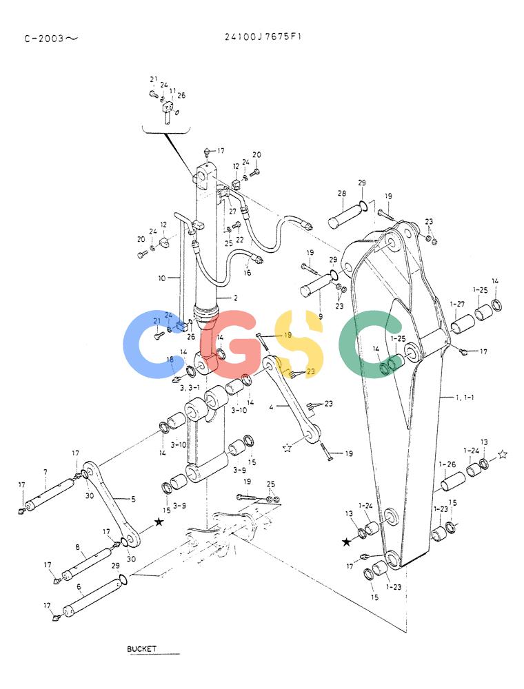 神钢零件查询(K912A) - EXCAVATOR BTW LC-2003 - LC-2016 (1/85-12/03) (07-004) - ARM ASSY, SHORT Kobelco