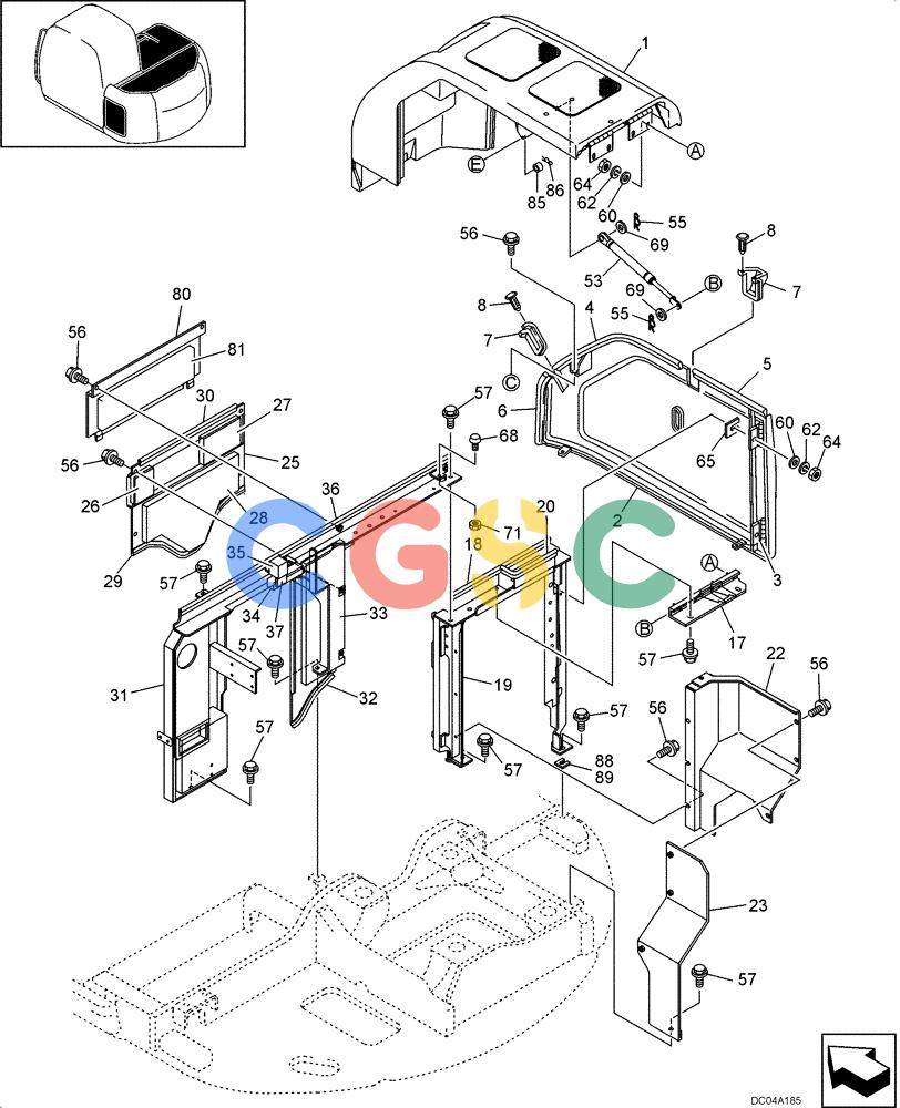 纽荷兰零件查询(E130) - CRAWLER EXCAVATOR (N.A.) (1/06-) (09 -06[00]) - COVER - SUPPORTS New Holland Constructuion