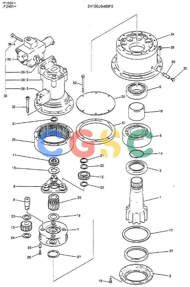 神钢零件查询(MD140BLC) - EXCAVATOR BTW YP1001 - YP1281 (1/80-12/06) (01-003) - MOTOR ASSY, SWING Kobelco