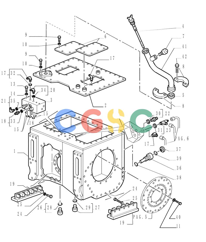 纽荷兰零件查询(DC180LT) - CRAWLER DOZER (5/00-) (1.266[01]) - REAR TRANSMISSION - CASE - VERSION (01) New Holland Constructuion