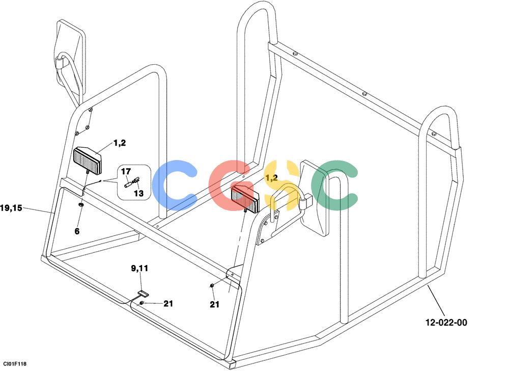 纽荷兰零件查询(CV900) - VIBRATORY ROLLER (9/01-) (04-001-05[01]) - LAMP, WORK - CANOPY New Holland Constructuion