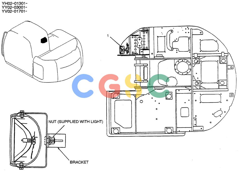 神钢零件查询(ED150-1E) - BLADE RUNNER EXCAVATOR/DOZER ASN YL05-00555 (11/03-12/04) (01-063) - LIGHT INSTAL Kobelco