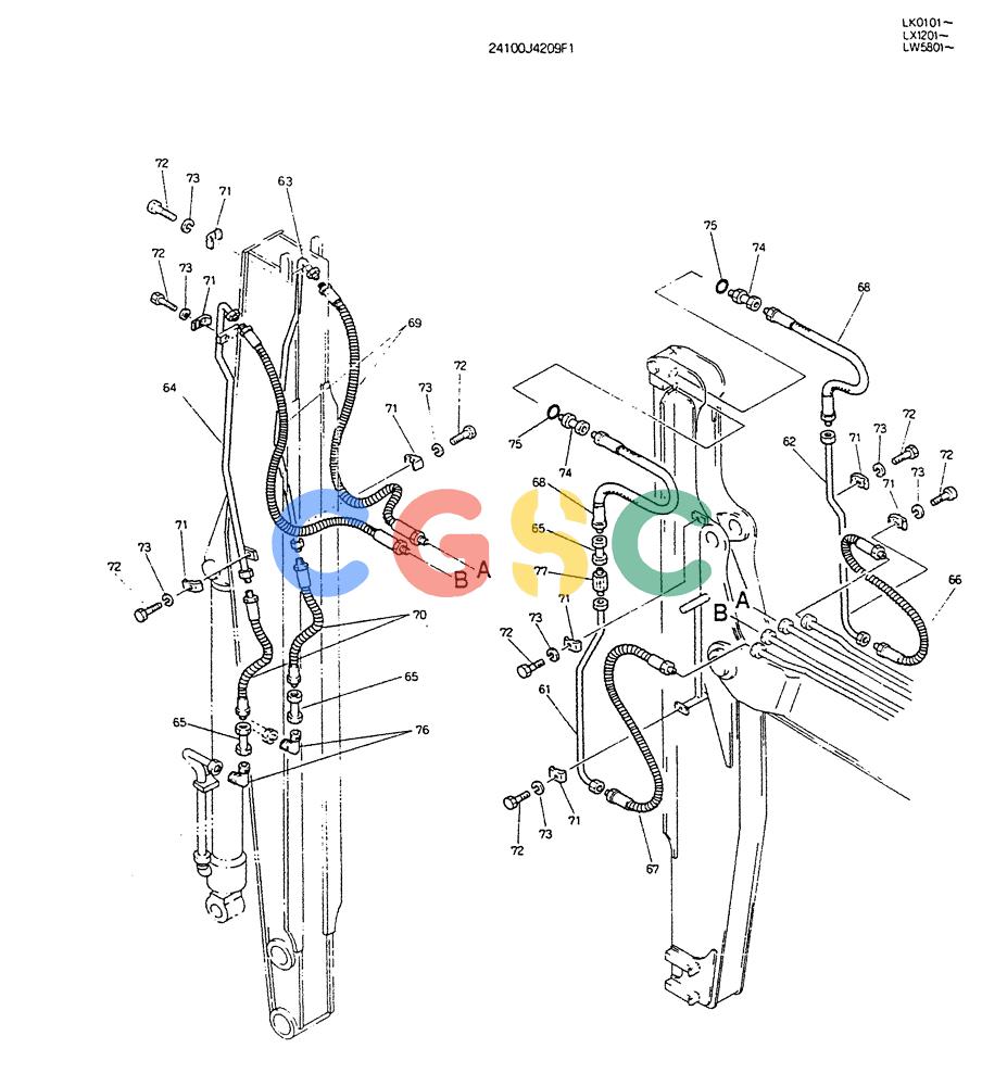 神钢零件查询(K904DL) - EXCAVATOR ASN LX1201 (1/84-12/03) (11-002[01]) - ARM ASSY TELESCOPIC Kobelco