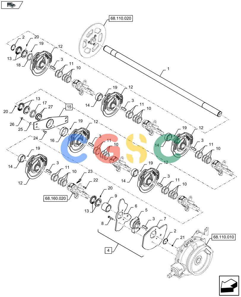 凯斯零件查询(LB434S XL) - BALER (11/16-) (68.140.010) - KNOTTER SHAFT Case Agriculture