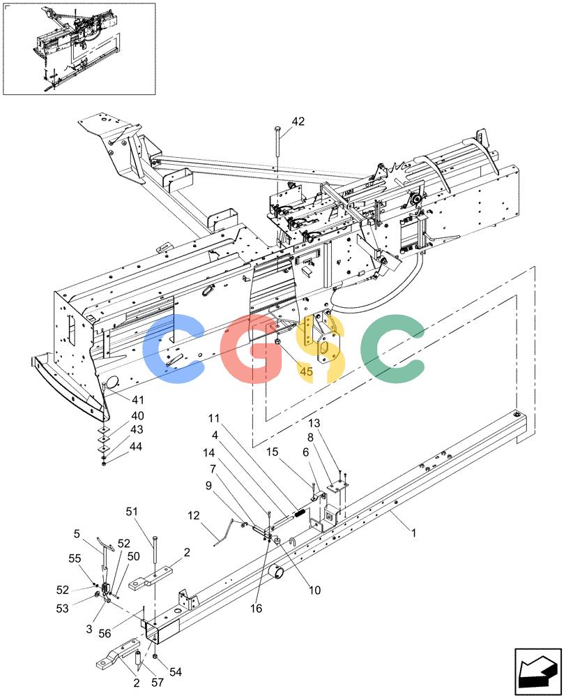 凯斯零件查询(SB531) - SMALL SQUARE BALER (9/08-12/15) (39.110.01[1]) - TONGUE, SB531 Case Agriculture