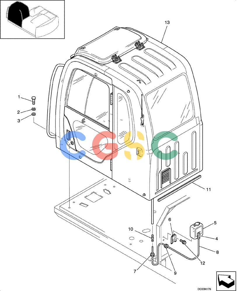 纽荷兰零件查询(EH215) - CRAWLER EXCAVATOR (9/03-) (09 -15[00]) - CAB MOUNTING New Holland Constructuion