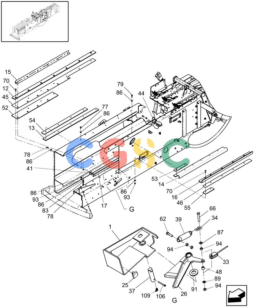 凯斯零件查询(SB551) - SMALL SQUARE BALER (9/08-12/15) (62.150.01) - PLUNGER RAILS & SAFETY LATCH Case Agriculture