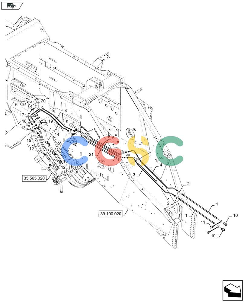 凯斯零件查询(LB334P) - BALER (9/12-) (35.565.030) - KNIFE DRAWER, HYDRAULIC LINES Case Agriculture