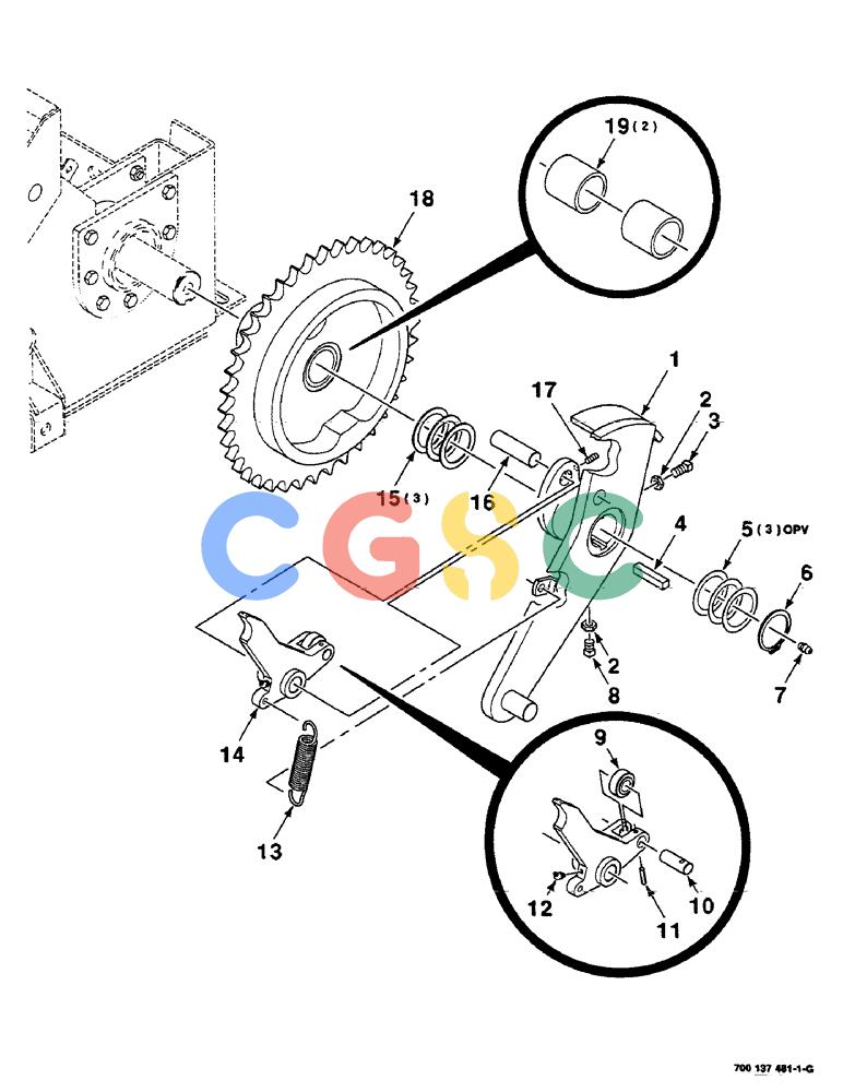 凯斯零件查询(8585) - CASE IH LARGE (3 X 4) RECTANGLER BALER (1/98-12/00) (6-20) - DRIVE CLUTCH ASSEMBLY, KNOTTER CAM Case Agriculture