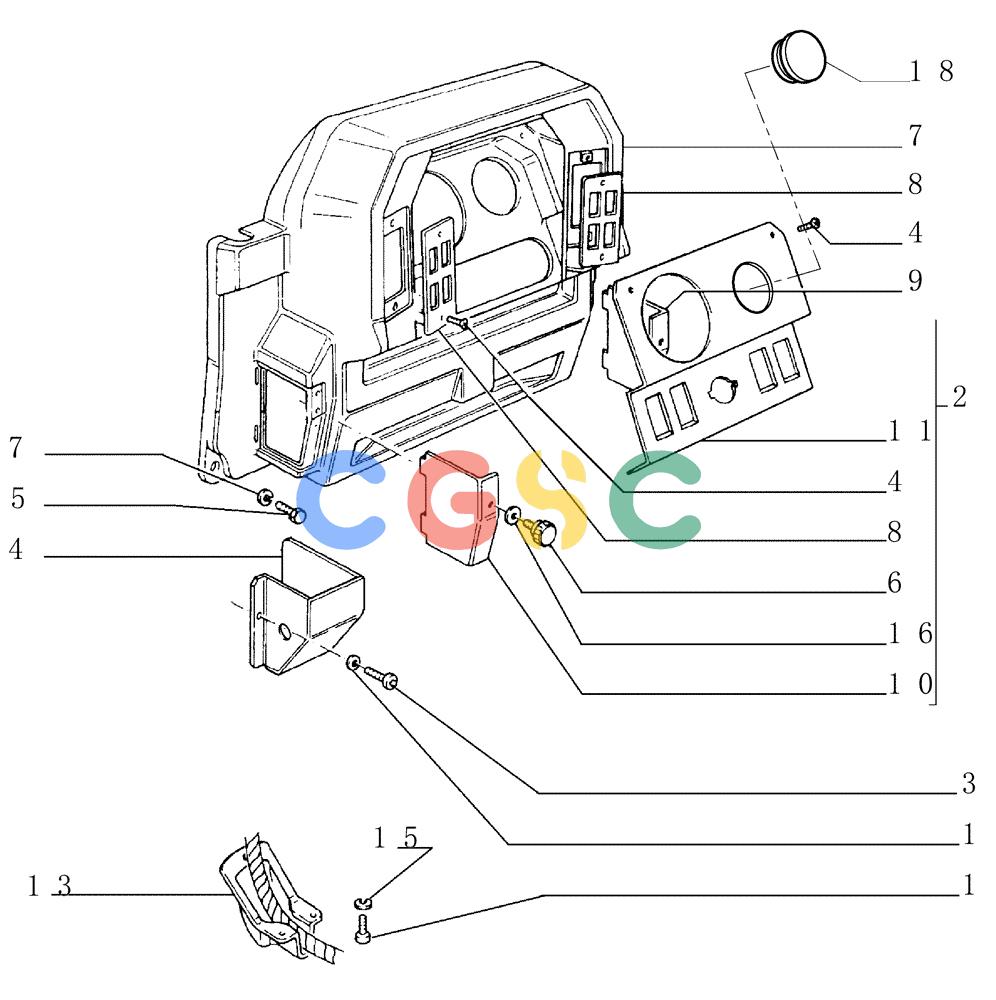 纽荷兰零件查询(FD145) - CRAWLER DOZER (N.A. VERSION) (10/98-) (6.723[01]) - DASHBOARD New Holland Constructuion