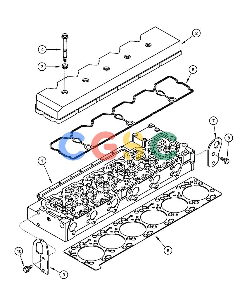 凯斯零件查询(FLX3300B) - FLOATER - 2002 (9/02-10/03) (02-034) - VALVE COVER Case Agriculture