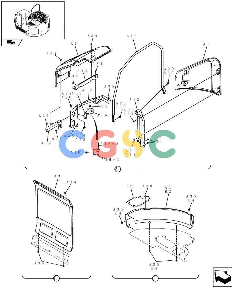 纽荷兰零件查询(E235BSR) - CRAWLER EXCAVATOR (5/07-) (1.300[02]) - HOODS New Holland Constructuion