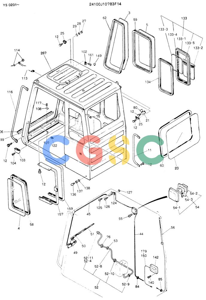 神钢零件查询(K916LC) - MARK II EXCAVTOR ASN YS0201 (1/89-12/03) (02-006[01]) - CAB ASSY (FOR NORTH AMERICA) Kobelco