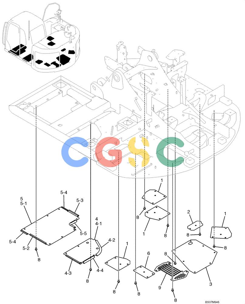 神钢零件查询(ED150) - BLADE RUNNER ACERA SR EXCAVATOR DOZER (TIER 3 ) ASN YL06-01201 (5/08-12/12) (02-53[00]) - COVER ASSEMBLY, UNDER (YY24C00014F1) Kobelco