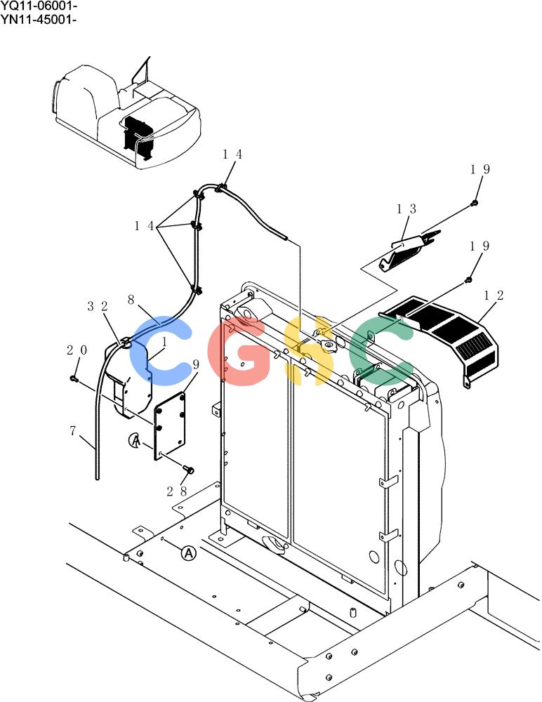 神钢零件查询(200-8) - EXCAVATOR S/N YN11-45001 - (1/06-12/09) (033-01-1) - RADIATOR GROUP Kobelco