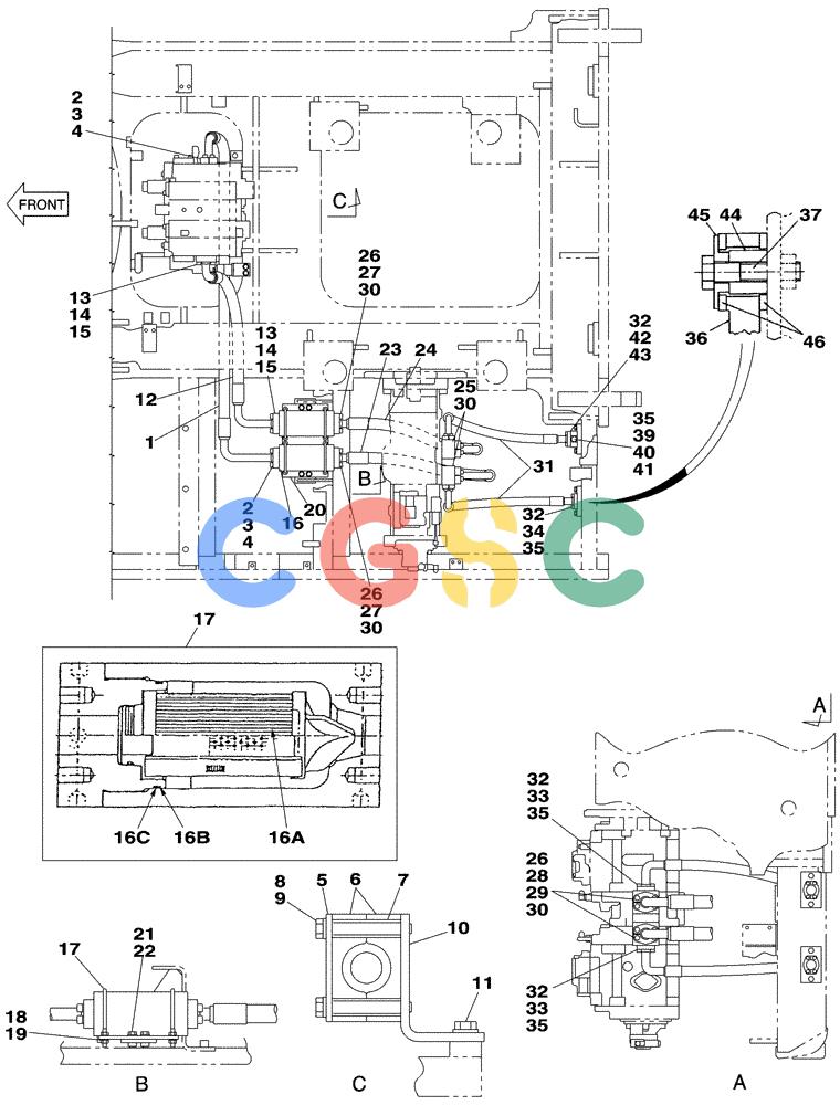 纽荷兰零件查询(E805) - CRAWLER EXCAVATOR (1/05-) (08-009-00[01]) - HYDRAULIC CIRCUIT - CONTROL VALVE SUPPLY New Holland Constructuion