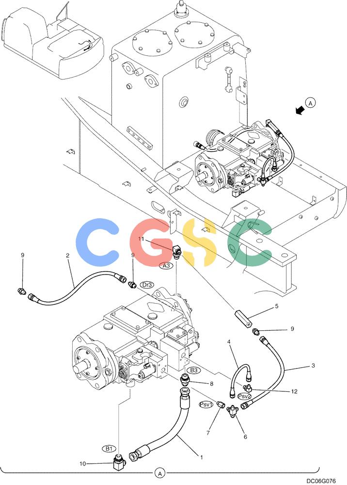 纽荷兰零件查询(E215B) - CRAWLER EXCAVATOR - TIER 3 (ROPS CAB) ASN NBDA21800 (6/13-) (01-037[00]) - CONTROL LINES, PUMP New Holland Constructuion