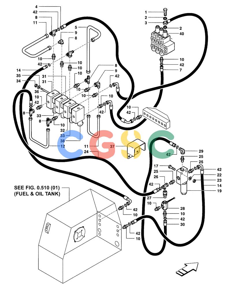 纽荷兰零件查询(DC100) - CRAWLER DOZER (N.A. VERSION) (4/00-) (3.434[01E]) - HYDRAULIC SYSTEM PIPING - DC100 STD. S/N 13111093 & DOWN; LGP S/N 13115016 & DOWN New Holland Constructuion