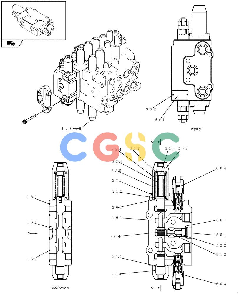 纽荷兰零件查询(E235BSR) - CRAWLER EXCAVATOR (5/07-) (1.052[10]) - HYDRAULIC CONTROL VALVE - COMPONENTS - 2-PIECE BOOM New Holland Constructuion
