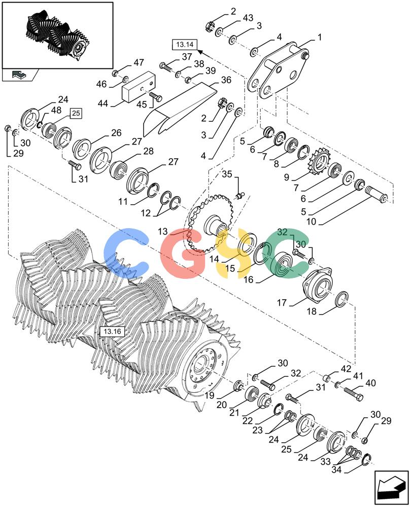 凯斯零件查询(LBX432R) - BIG RECTANGULAR BALER ''ROTOR CUTTER'' (3/03-12/08) (13.15[01]) - ROTOR DRIVE Case Agriculture