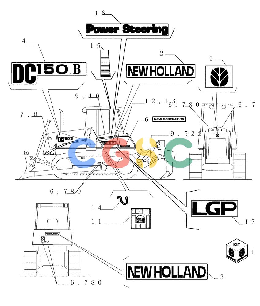 纽荷兰零件查询(DC150.B) - CRAWLER DOZER TIER 2 (3/03-) (6.782[03]) - TRADE MARKS - LGP - VERSION (03) New Holland Constructuion