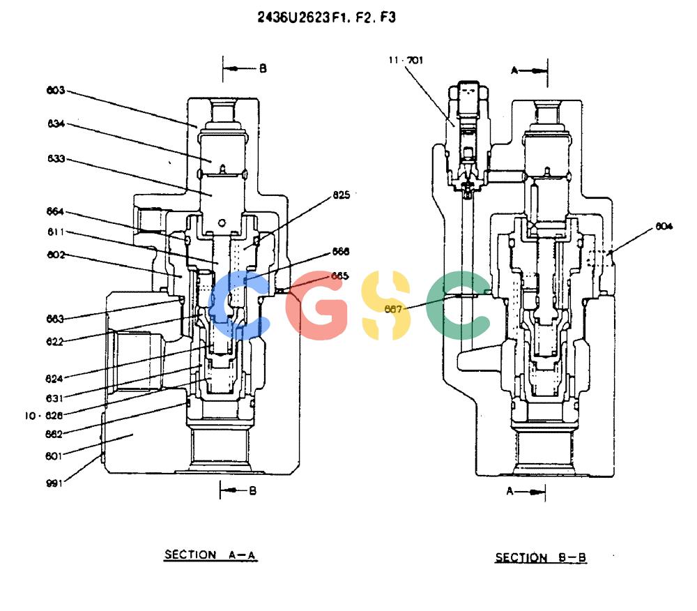 神钢零件查询(MD200C) - EXCAVATOR BTW YQU0701 - YQU2000 (1/80-12/06) (16-008) - VALVE ASSY. HOLDING Kobelco