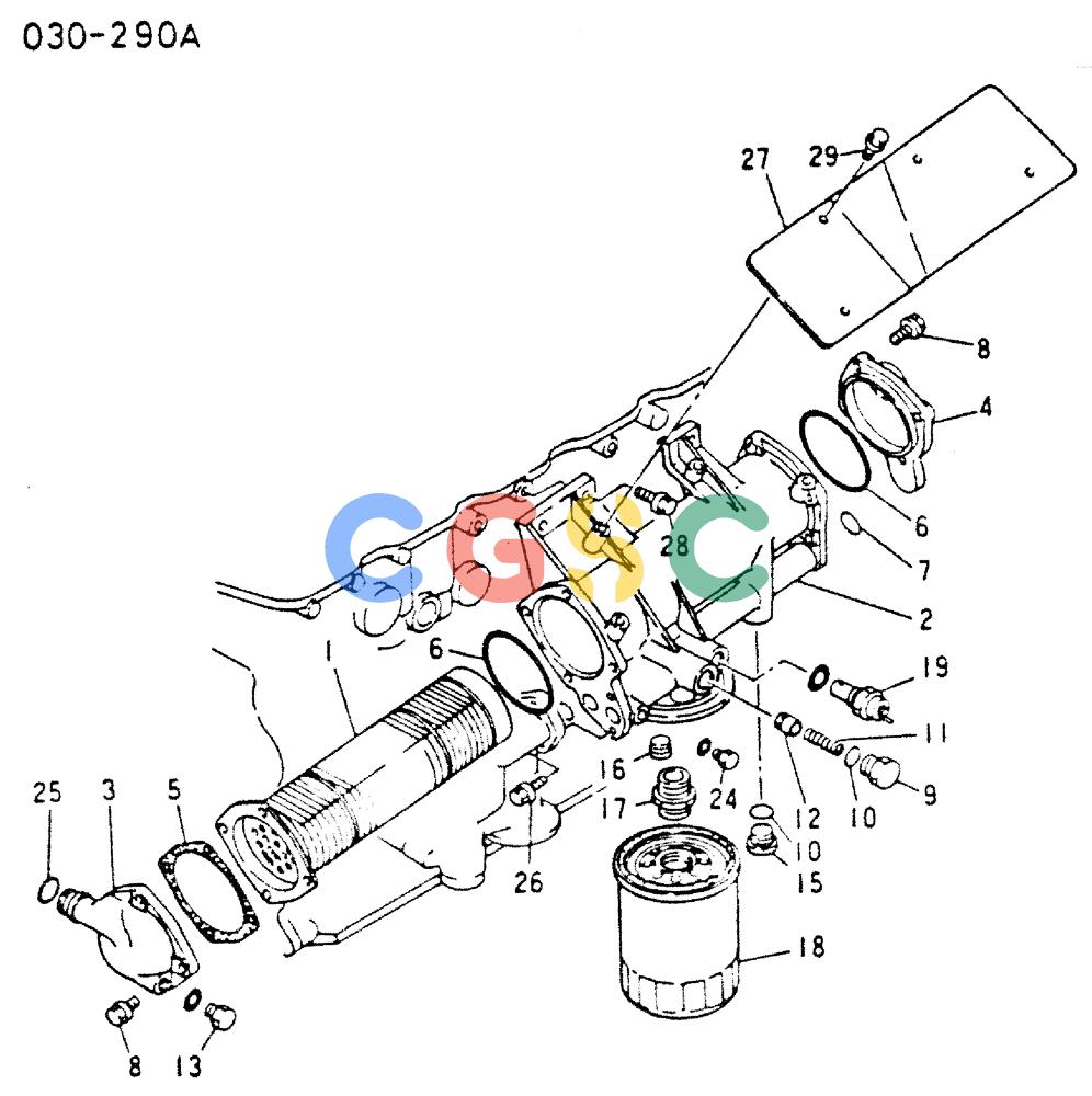 神钢零件查询(MD200C) - EXCAVATOR BTW YQU0701 - YQU2000 (1/80-12/06) (17-047) - OIL COOLER 030-290A Kobelco