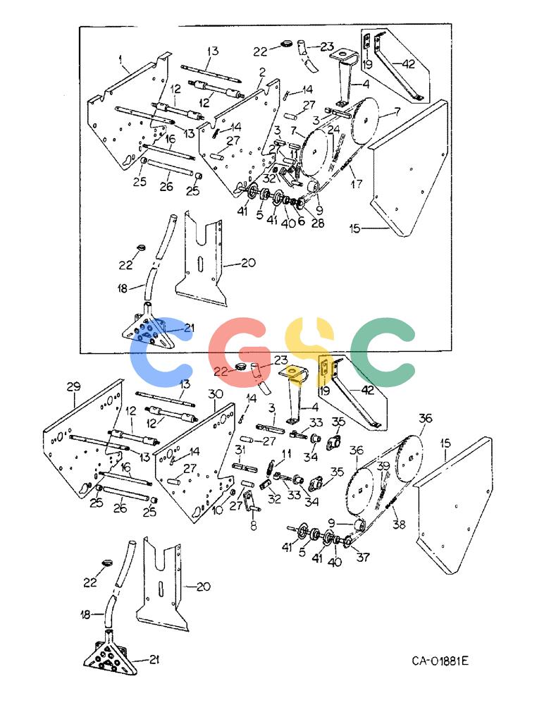 凯斯零件查询(DRY) - FERTILIZER UNIT (4-ROW) - 1966 (1/66-12/88) (A-168) - DRY FERTILIZERS, DRIVE UNIT AND MOUNTING, FOR HERBICIDE AND INSECTICIDE Case Agriculture