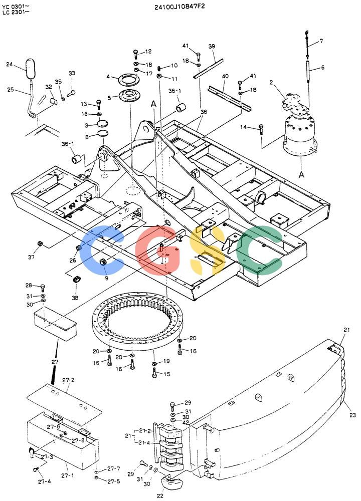 神钢零件查询(K912LC) - MARK II EXCAVATOR ASN YC0301-0737 (1/88-12/03) (01-001) - FRAME ASSY, UPP Kobelco