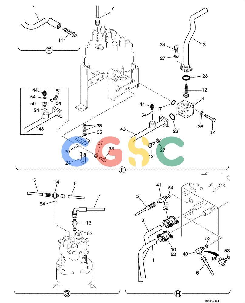 纽荷兰零件查询(EH215) - CRAWLER EXCAVATOR (9/03-) (08 -11[00]) - HYDRAULIC LINES, RETURN, PAGE 2 OF 2 New Holland Constructuion
