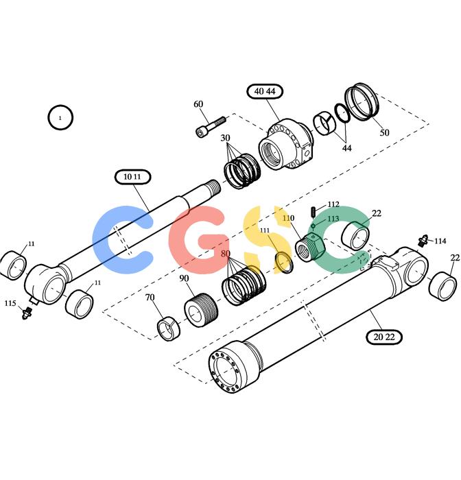 纽荷兰零件查询(EC350) - CRAWLER EXCAVATOR (2/00-) (24.052[001]) - BACKHOE CYLINDER (S/N 735003-UP) New Holland Constructuion