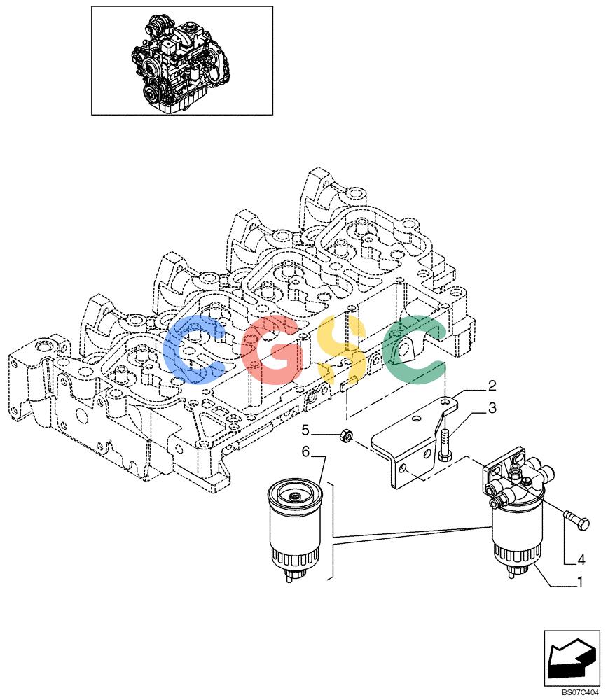 神钢零件查询(SK170-8) - ACERA MARK III EXCAVATOR - TIER 3 (NA) ASN YM04-U1601 - (5/07-12/12) (09-40[00]) - FUEL FILTER (101230470001) Kobelco