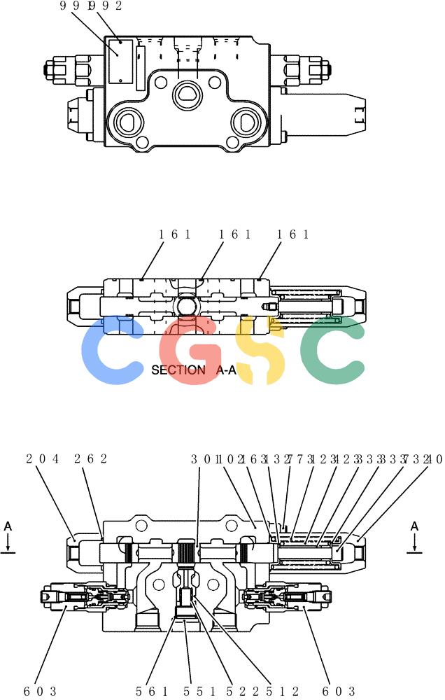 神钢零件查询(200-8) - EXCAVATOR S/N YN11-45001 - (1/06-12/09) (HC121-74-1) - VALVE ASSY, CONTROL Kobelco