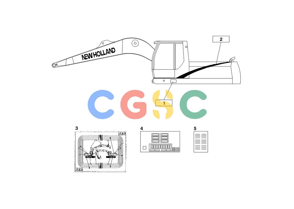 纽荷兰零件查询(EC215) - CRAWLER EXCAVATOR (11/99-) (91.010[002]) - DECAL KIT (S/N 721501-UP) New Holland Constructuion