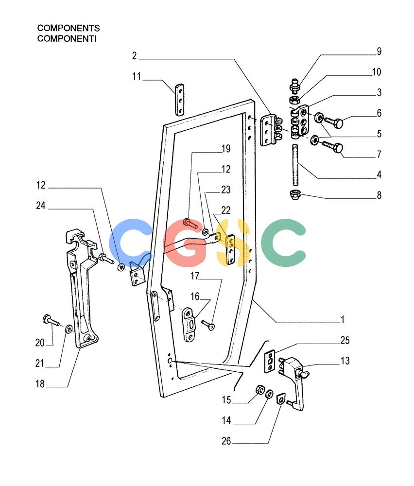 纽荷兰零件查询(FL145) - CRAWLER LOADER (N.A. VERSION) (11/98-) (5.652[04]) - ROPS CAB - DOOR New Holland Constructuion
