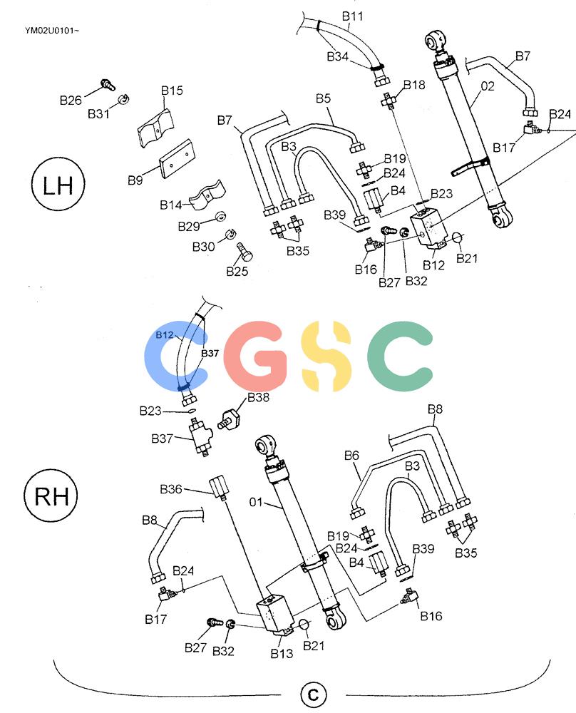 神钢零件查询(SK160LC) - DYNAMIC ACERA EXCAVATOR 11/2000 ASN YM02U0101 (11/00-12/02) (03-004[02]) - BOOM HYDRAULIC LINES 5.2M (17FT 1IN) (BOOM AND ARM SAFETY) (OPT) Kobelco