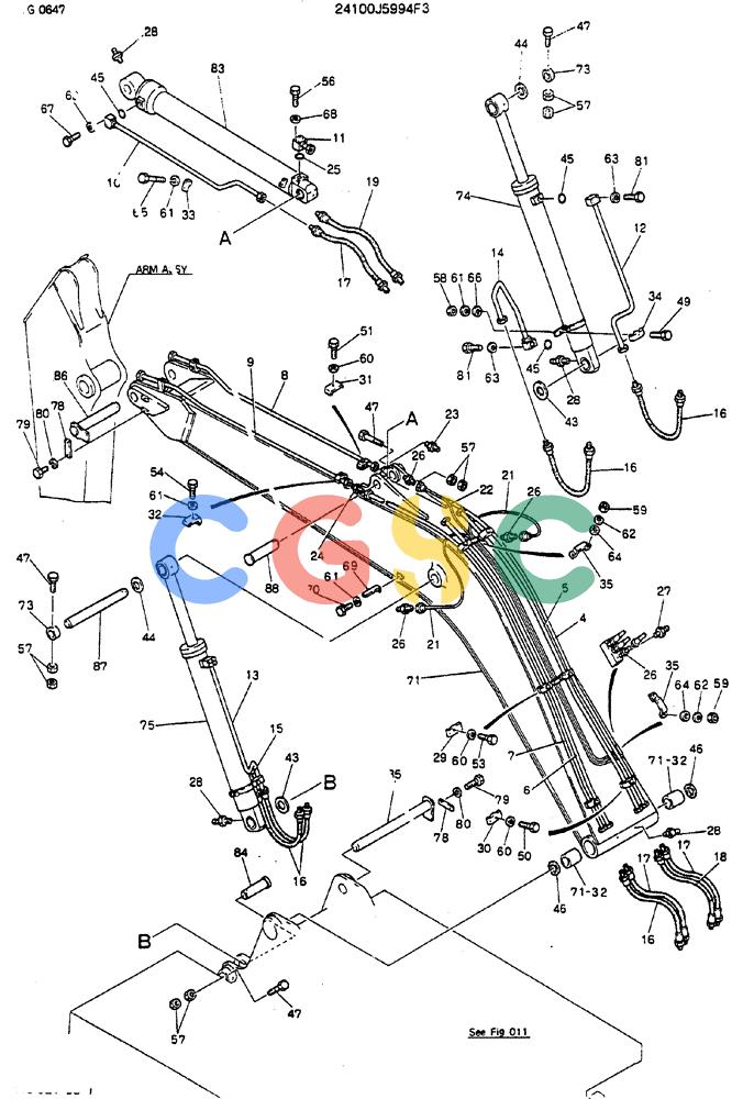 神钢零件查询(MD180LC) - EXCAVATOR ASN YG0647 (1/80-12/06) (07-001) - BOOM ASSY, 5.5M - BSN YG0648 Kobelco