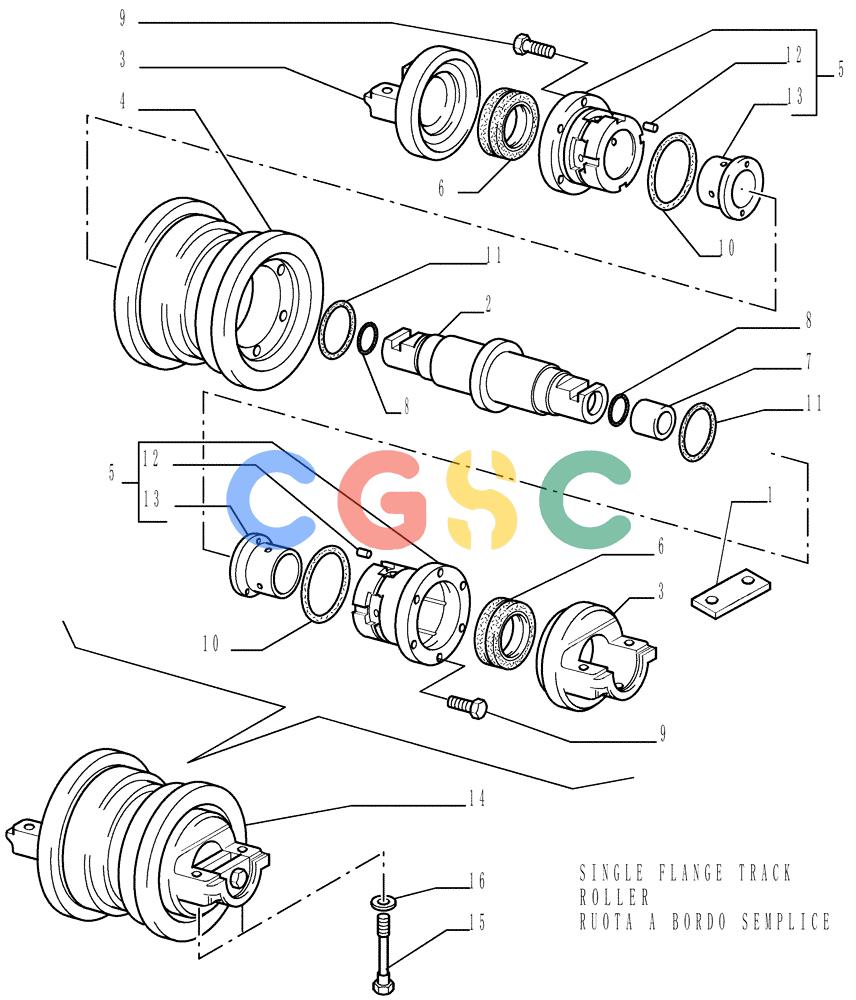 纽荷兰零件查询(DC150LT) - CRAWLER DOZER (6/00-) (2.345[01]) - TRACK ROLLERS New Holland Constructuion