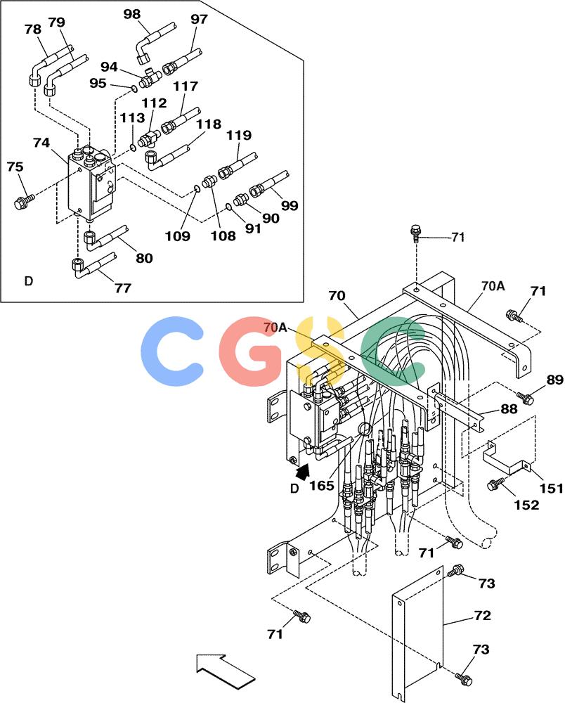 纽荷兰零件查询(E805) - CRAWLER EXCAVATOR (1/05-) (08-055-00[01]) - HYDRAULIC CIRCUIT- PILOT CONTROL LINES WITHOUT LOAD HOLD New Holland Constructuion