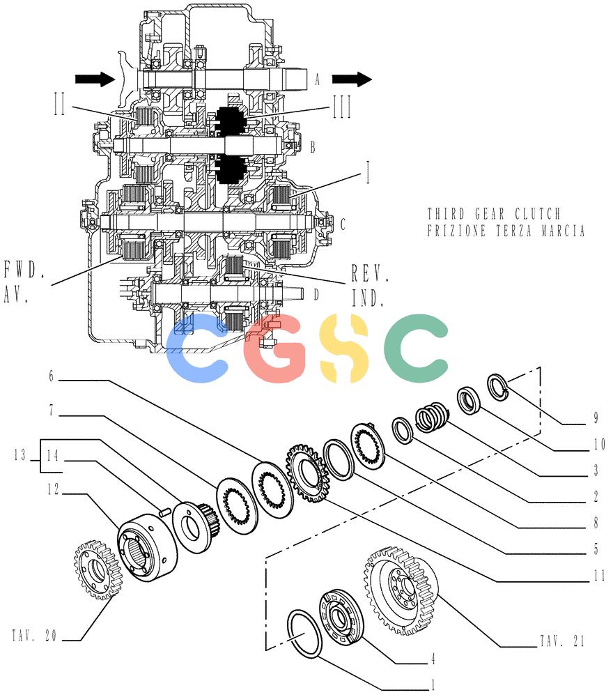 纽荷兰零件查询(DC150LT) - CRAWLER DOZER (6/00-) (1.211[19]) - TRANSMISSION - COMPONENTS New Holland Constructuion